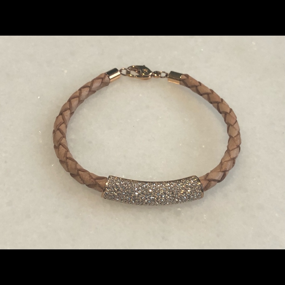 Swarovski crystal bracelet pink leather